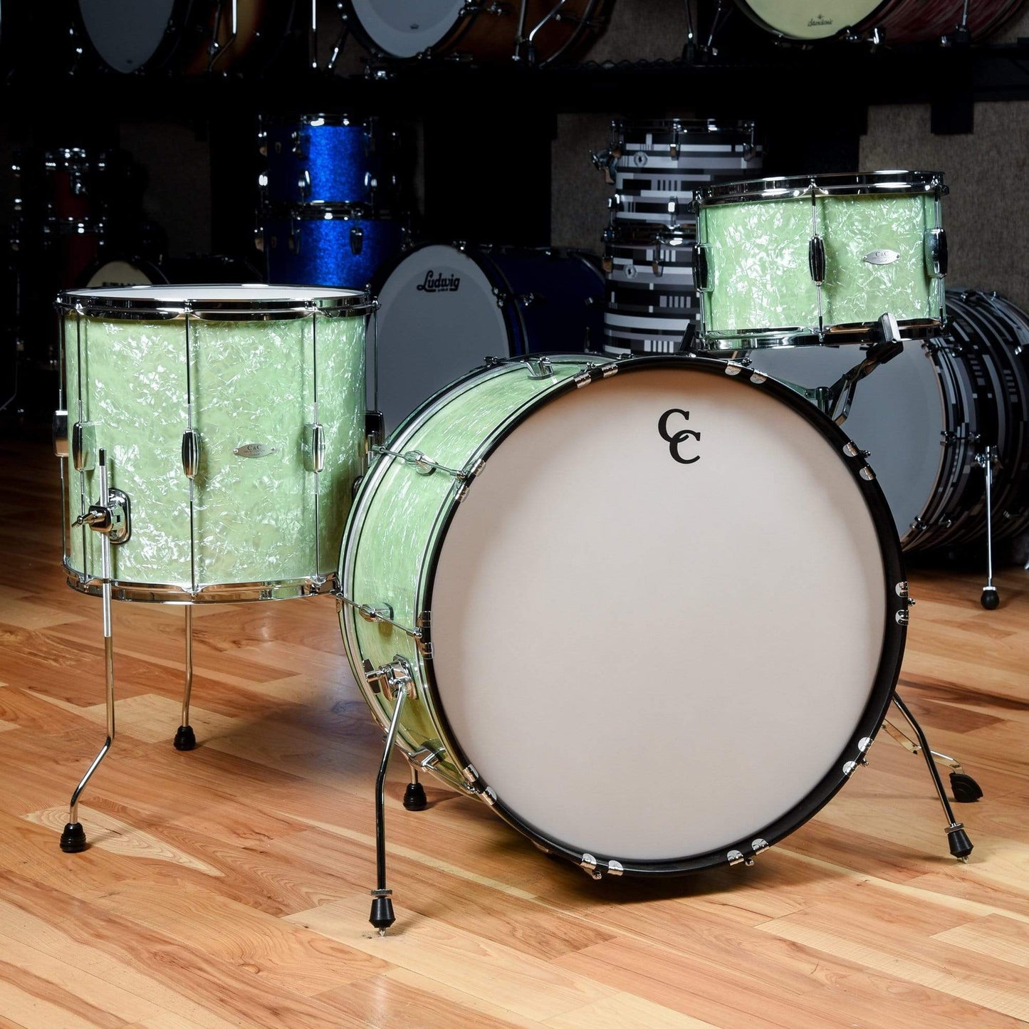 C&C Player Date 2 13/16/24 3pc. Drum Kit Mint Marine Pearl Drums and Percussion / Acoustic Drums / Full Acoustic Kits