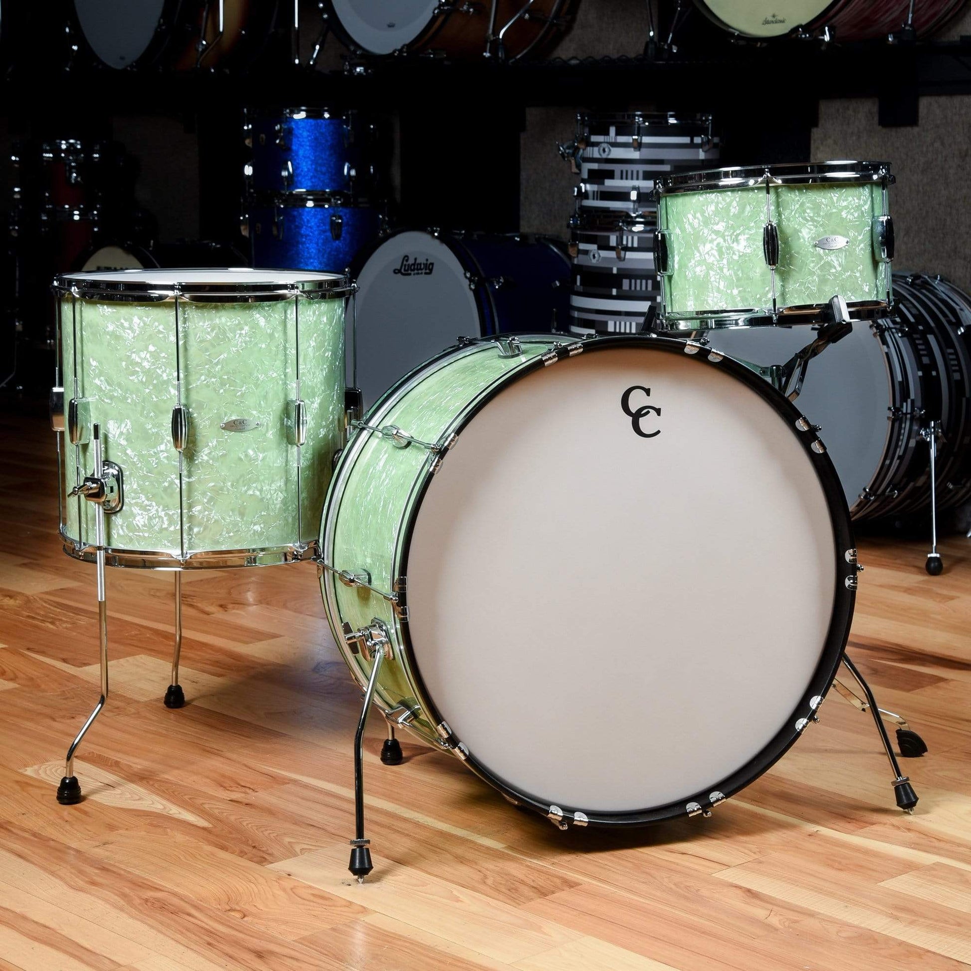 C&C Player Date 2 13/16/24 3pc. Drum Kit Mint Marine Pearl Drums and Percussion / Acoustic Drums / Full Acoustic Kits