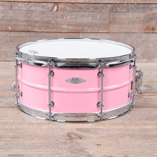 C&C 6.5x14 Aluminum Snare Drum Shell Pink Hi-Gloss Drums and Percussion / Acoustic Drums / Snare