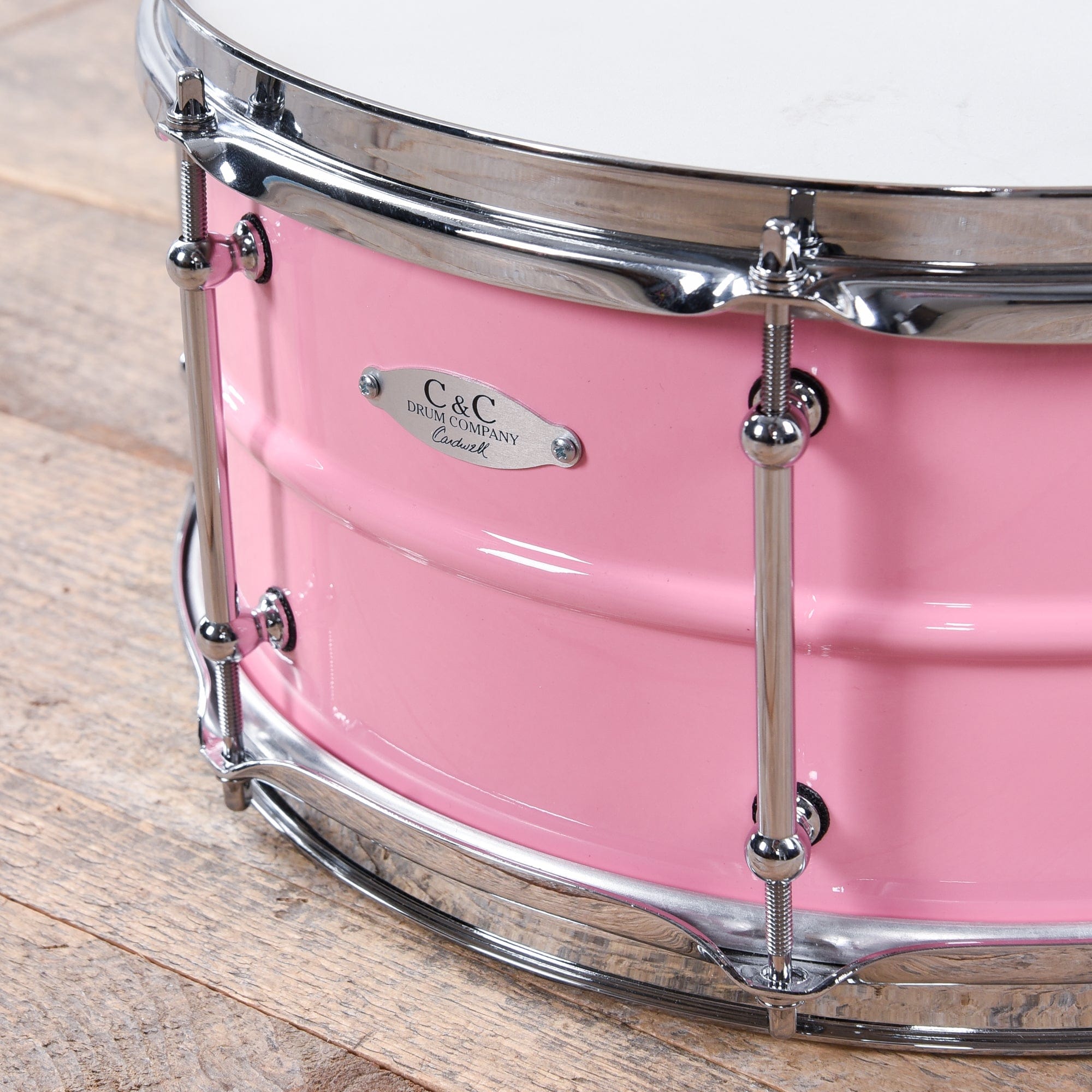 C&C 6.5x14 Aluminum Snare Drum Shell Pink Hi-Gloss Drums and Percussion / Acoustic Drums / Snare