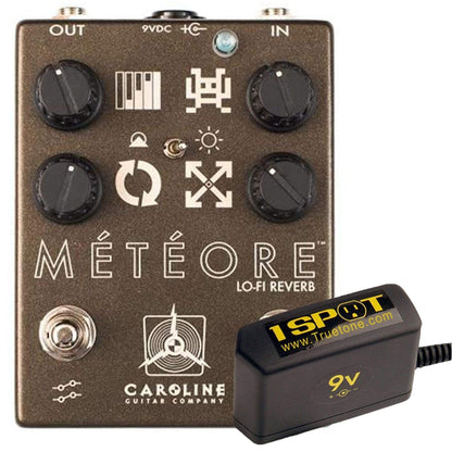 Caroline Meteore Lo-Fidelity Reverb Bundle w/ Truetone 1 Spot Space Saving 9v Adapter Accessories / Books and DVDs,Effects and Pedals / Reverb,Effects and Pedals / Ring Modulators