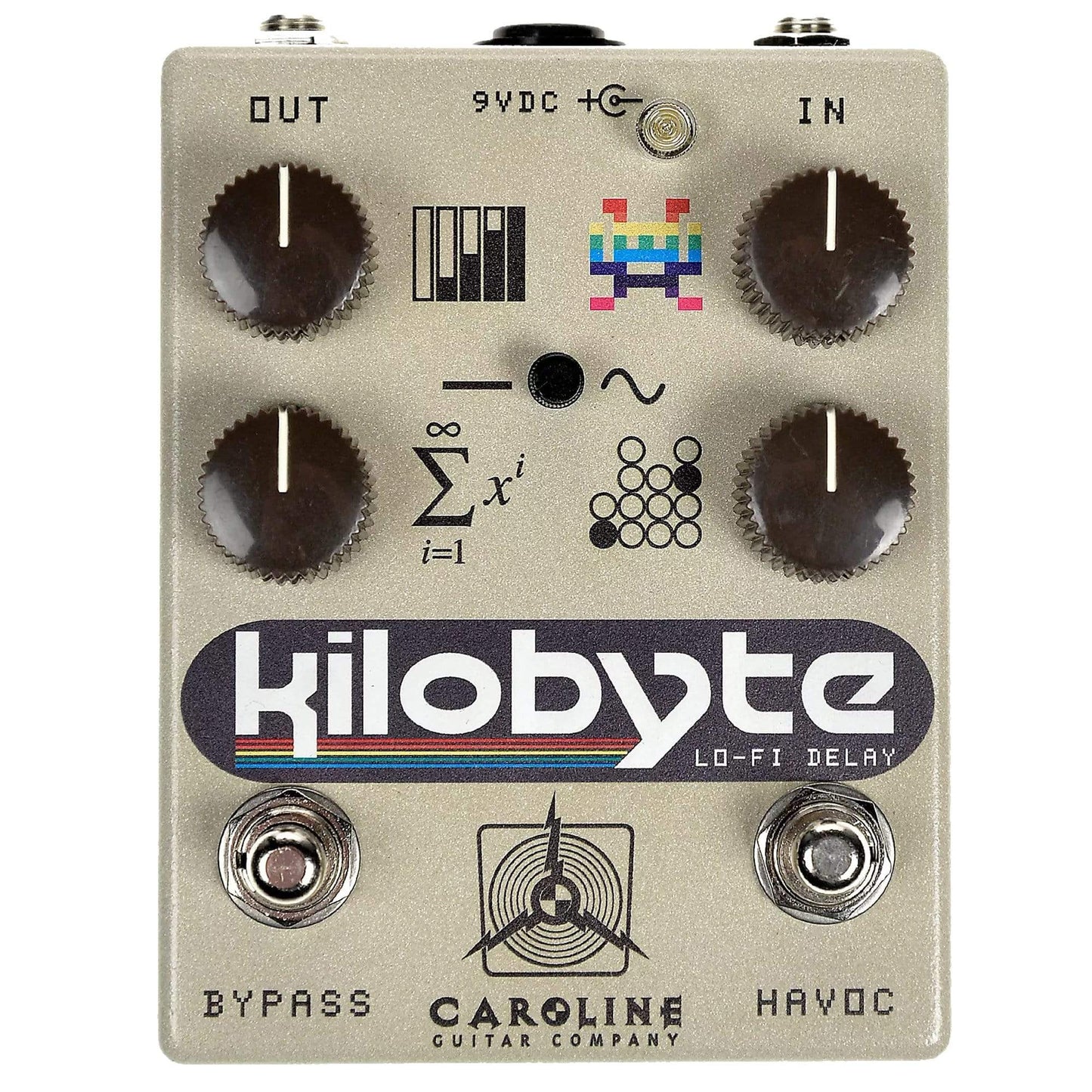 Caroline Kilobyte Lo-Fidelity Digital Delay 64 Graphic Bundle w/ Truetone 1 Spot Space Saving 9v Adapter Effects and Pedals / Delay,Effects and Pedals / Fuzz