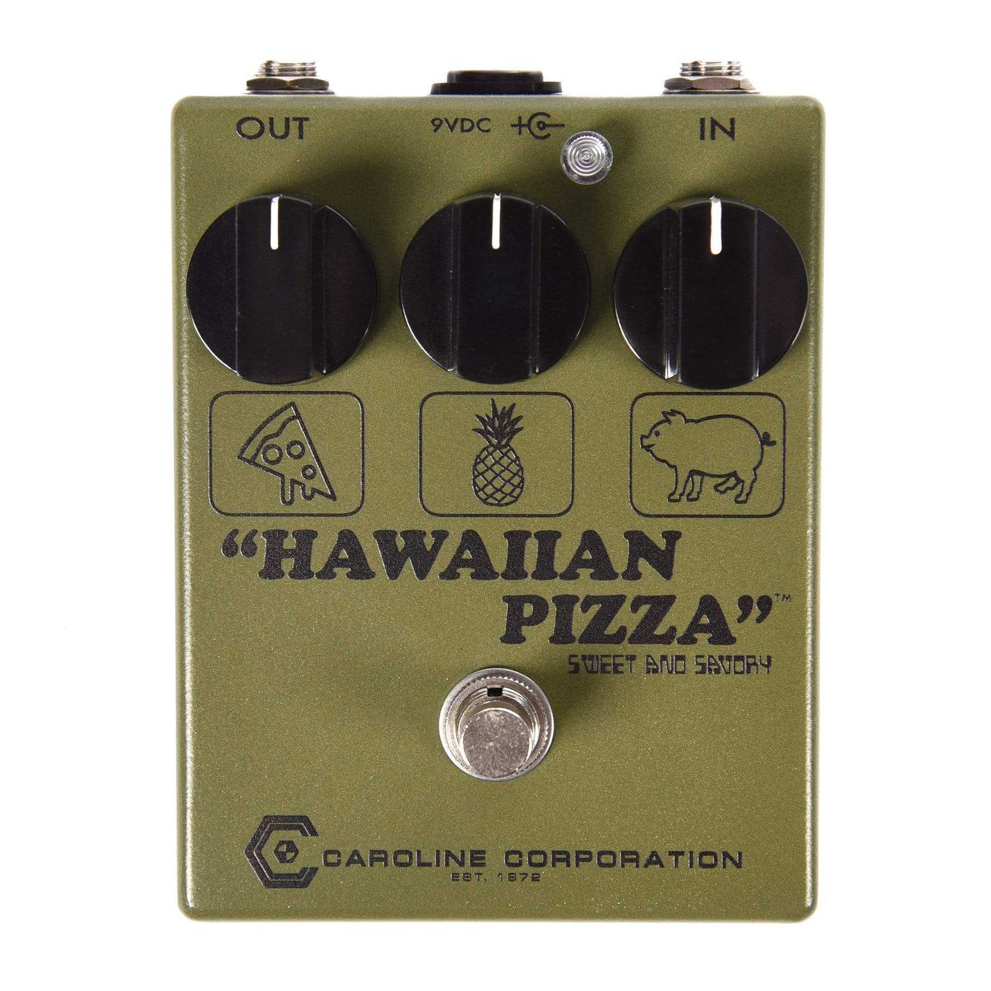 Caroline Hawaiian Pizza Fuzzdrive Pedal Army Green – Chicago Music