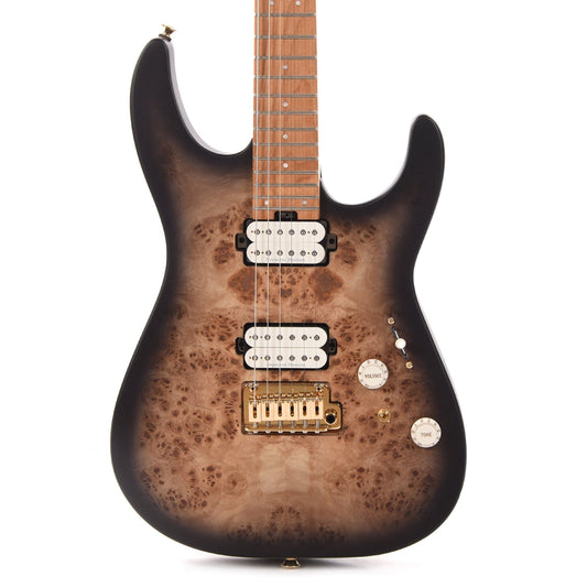 Charvel Pro-Mod DK24P HH 2PT Satin Trans Black Burst Gold Hardware Electric Guitars / Solid Body