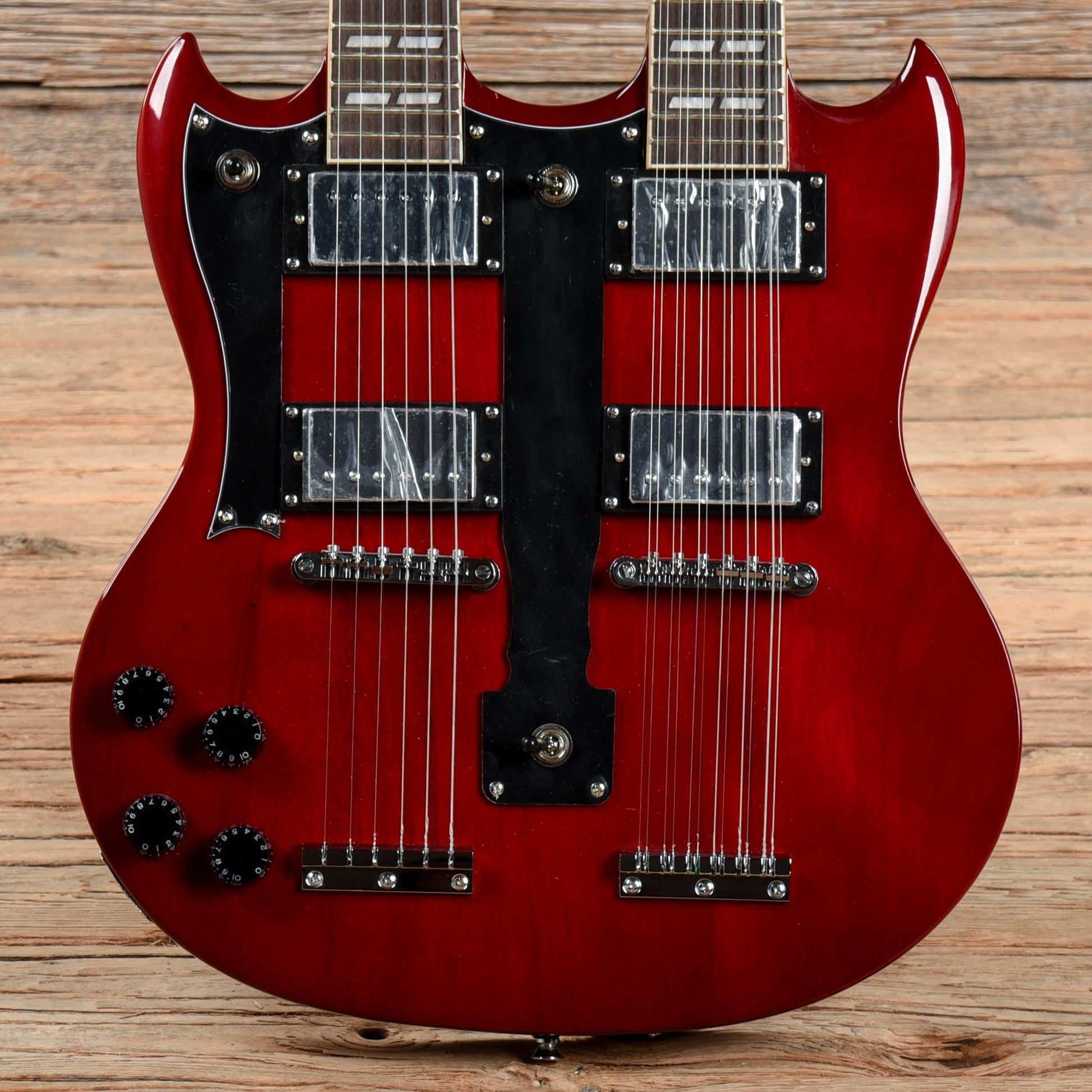 Cozart Double Neck Cherry  LEFTY Electric Guitars / Solid Body