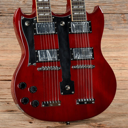 Cozart Double Neck Cherry  LEFTY Electric Guitars / Solid Body