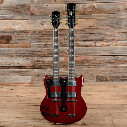 Cozart Double Neck Cherry  LEFTY Electric Guitars / Solid Body