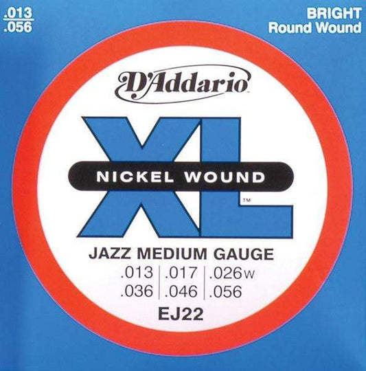 D'Addario EJ22 Nickel Jazz Medium Electric Guitar Strings 13-56 Accessories / Strings / Guitar Strings