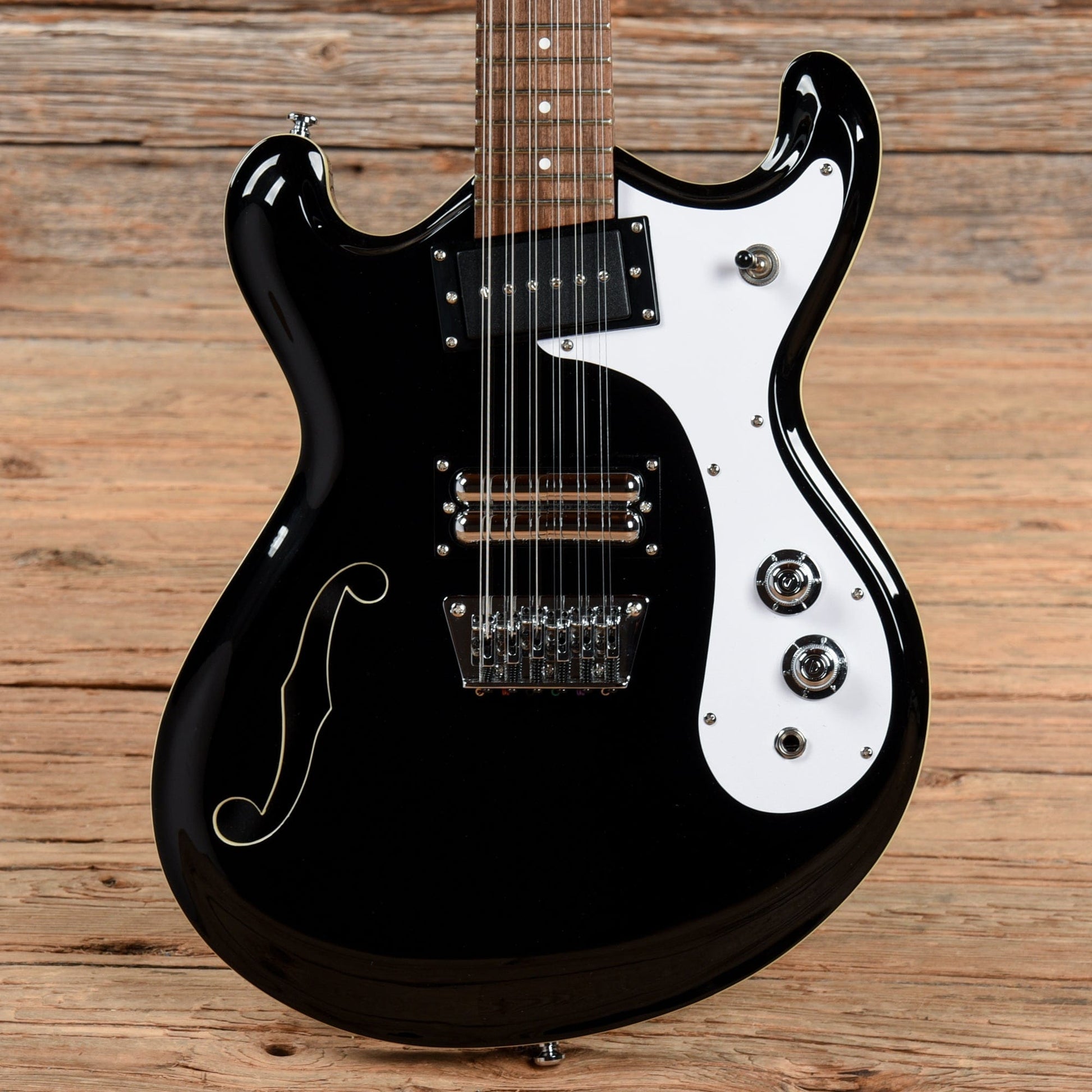 Danelectro '66 12-String Black Electric Guitars / Semi-Hollow