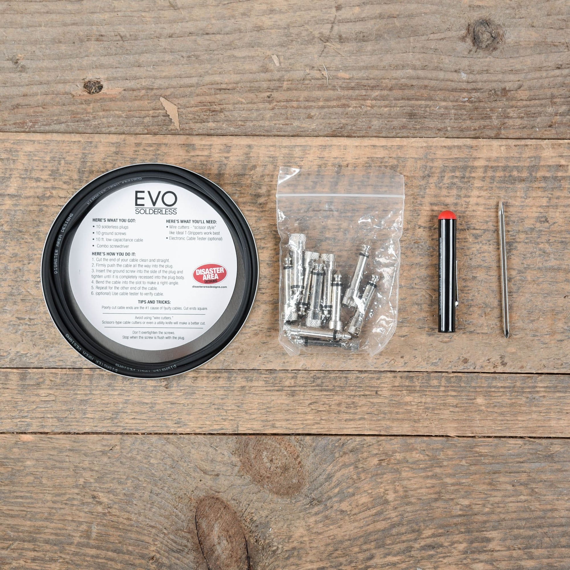 Disaster Area Evo Solderless Kit 1010 (10 Plugs, 10 Ft of Wire) Accessories / Cables