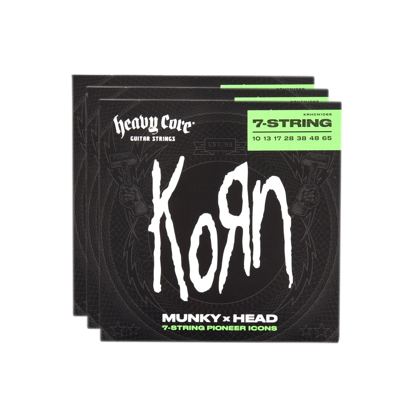 Dunlop String Lab Artist KRHCN1065 Korn Munky x Head 7-String Set 10-65 3 Pack Bundle Accessories / Strings / Guitar Strings