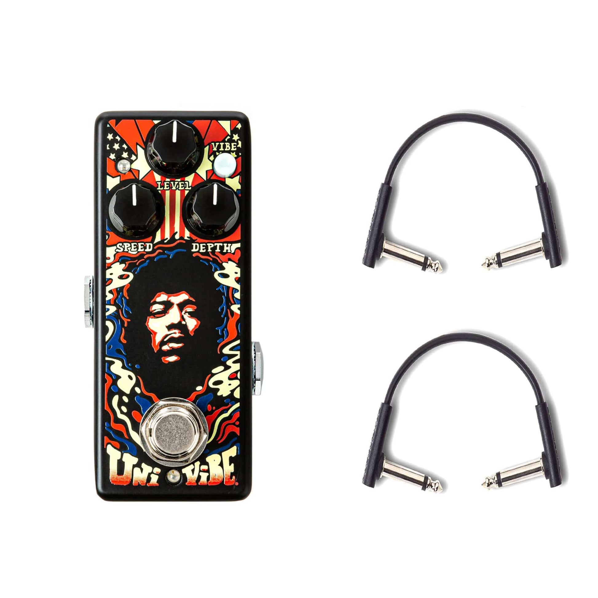 Dunlop Jimi Henrdix '69 Psych Mini Uni-Vibe Pedal w/RockBoard Flat Patch Cables Bundle Effects and Pedals / Phase Shifters