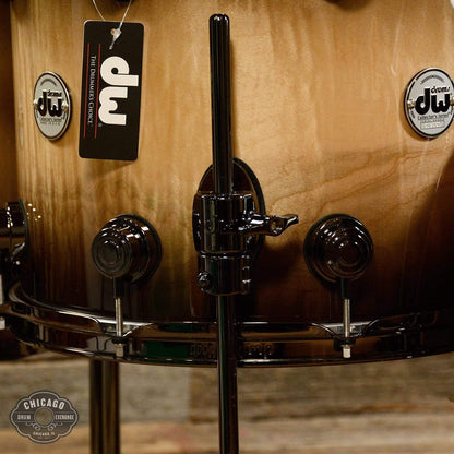 DW Collector's Series 10/12/14/16/22 5pc. Exotic Drum Kit Natural to Candy Black Burst Over Heartwood Curly Maple w/Black Nickel Hdw Drums and Percussion / Acoustic Drums / Full Acoustic Kits