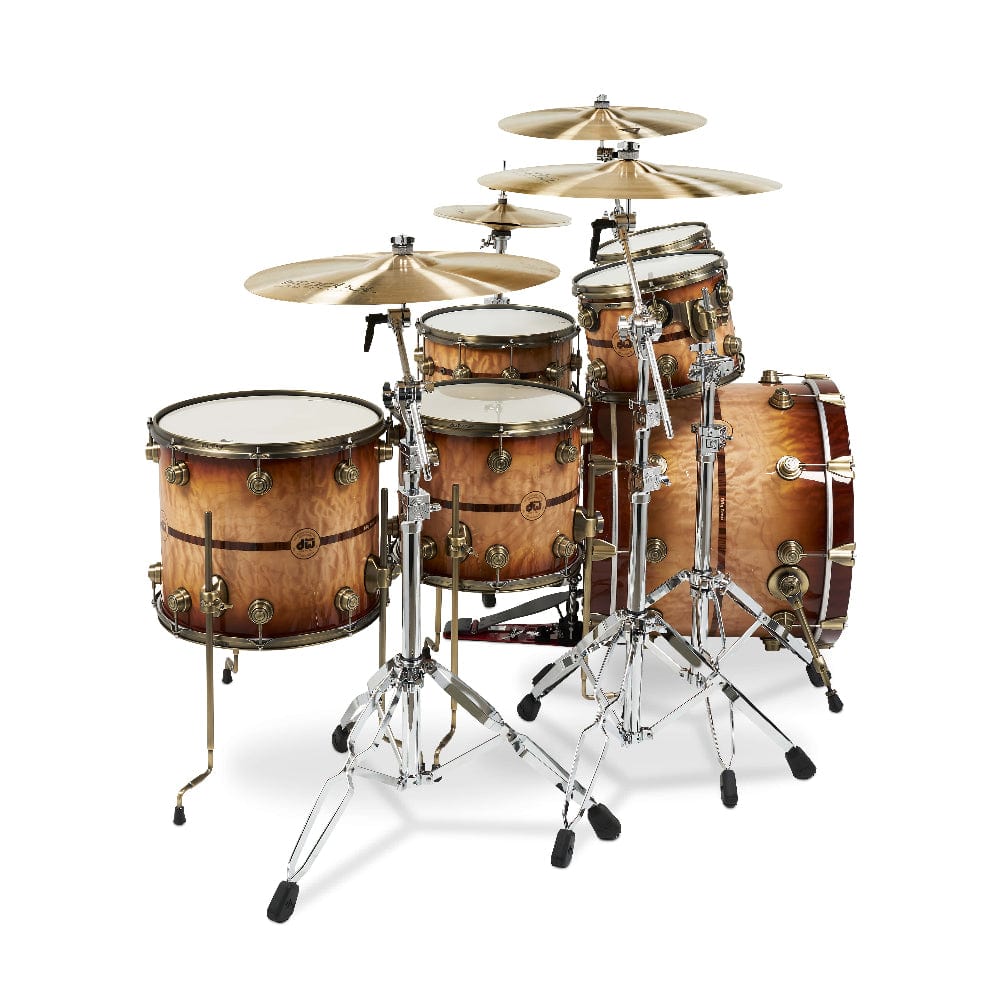 DW Collector's Series 10/12/14/16/22/6.5x14 6pc. 50th Anniversary Drum Kit Burnt Toast Quilted Maple Burst w/Rosewood Inlays & Antique Gold Hardware Drums and Percussion / Acoustic Drums / Full Acoustic Kits