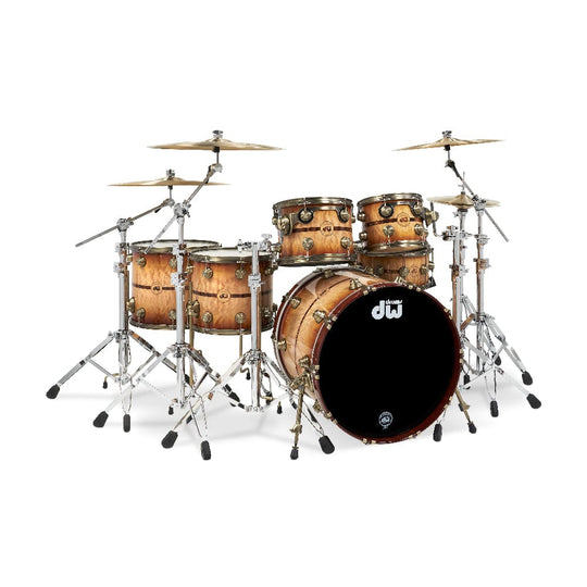 DW Collector's Series 10/12/14/16/22/6.5x14 6pc. 50th Anniversary Drum Kit Burnt Toast Quilted Maple Burst w/Rosewood Inlays & Antique Gold Hardware Drums and Percussion / Acoustic Drums / Full Acoustic Kits