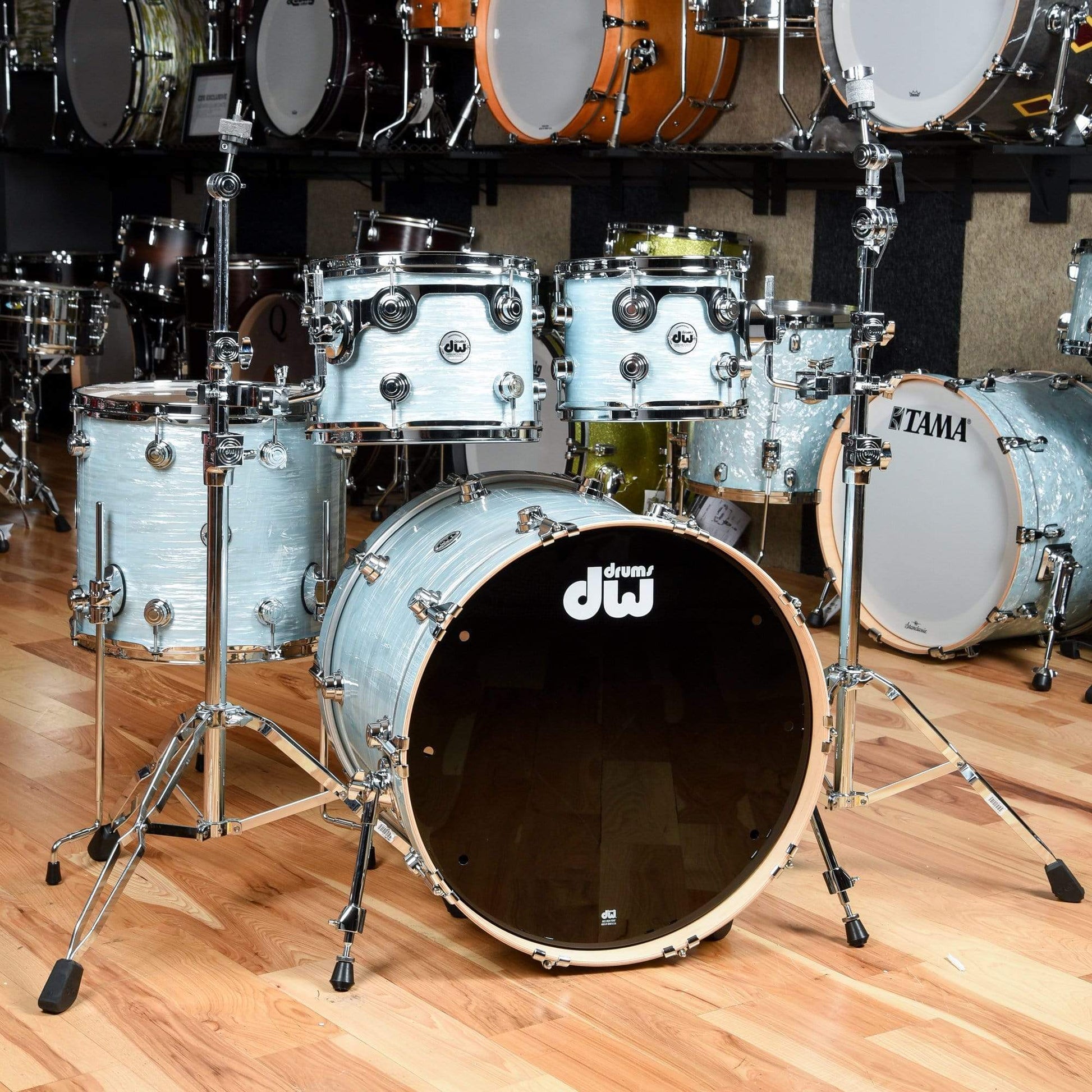 DW Collector's Series 10/12/16/22 4pc. Maple Drum Kit Pale Blue Oyster Drums and Percussion / Acoustic Drums / Full Acoustic Kits