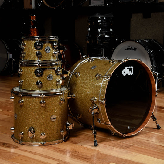 DW Collector's Series 10/12/16/22 4pc. Maple/Mahogany Drum Kit Gold Glass w/Nickel Hardware Drums and Percussion / Acoustic Drums / Full Acoustic Kits