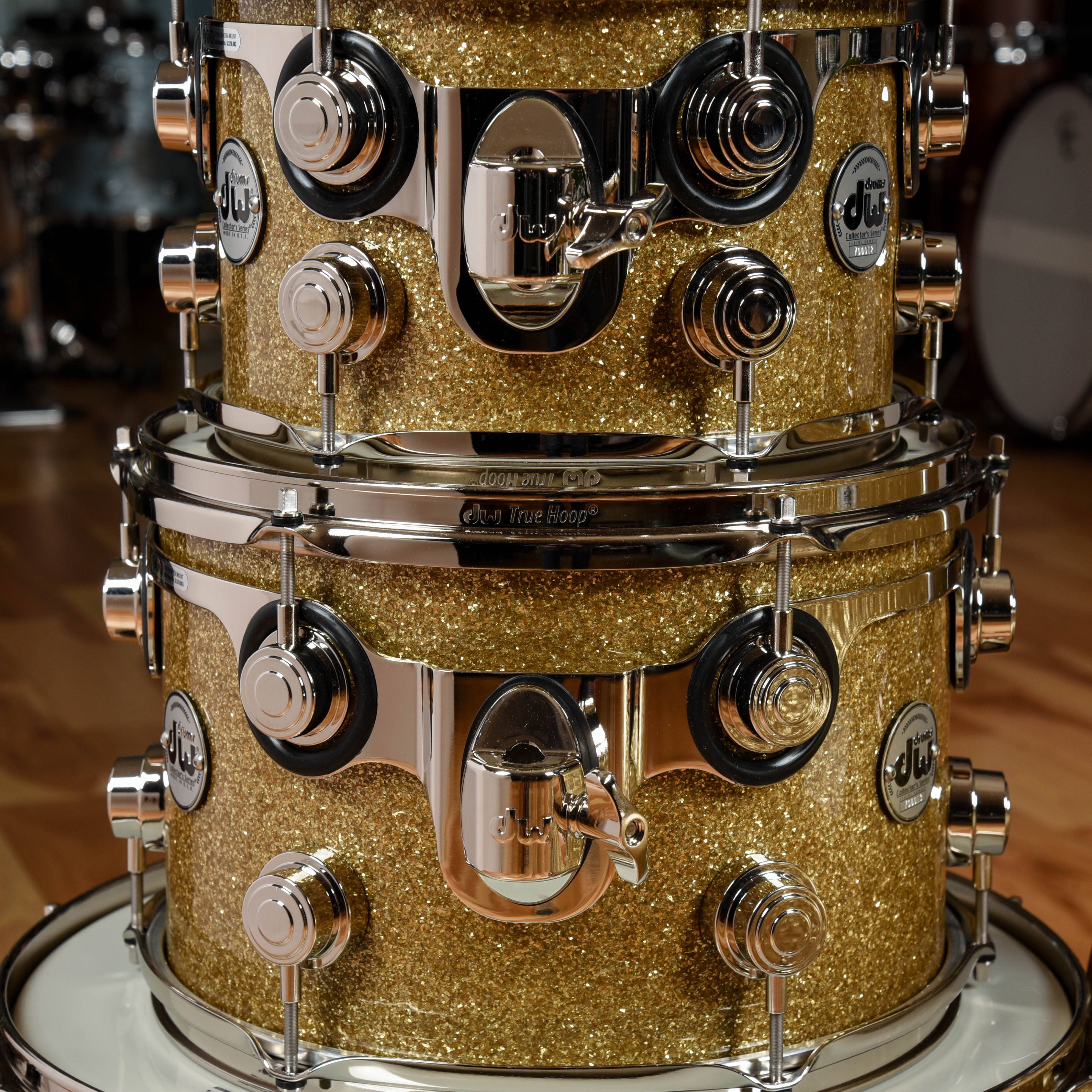 DW Collector's Series 10/12/16/22 4pc. Maple/Mahogany Drum Kit Gold Glass w/Nickel Hardware Drums and Percussion / Acoustic Drums / Full Acoustic Kits