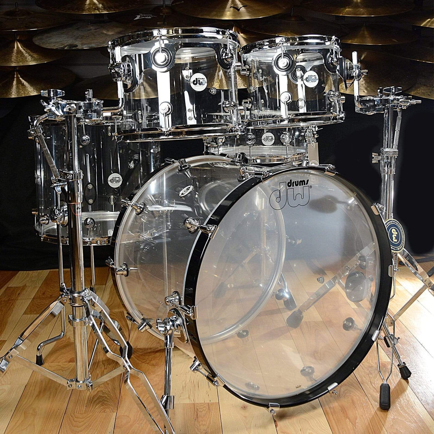 DW Design Series 10/12/16/22/5.5x14 5pc. Acrylic Drum Kit Clear Drums and Percussion / Acoustic Drums / Full Acoustic Kits