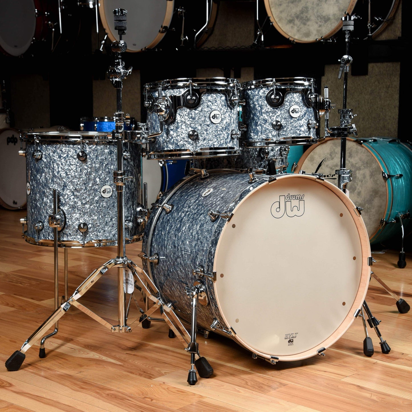 DW Design Series 10/12/16/22/5.5x14 5pc. Drum Kit Silver Slate Marine Drums and Percussion / Acoustic Drums / Full Acoustic Kits