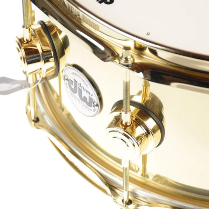 DW 6.5X14 Brass Polished Snare Drum w/ Gold Hdw Drums and Percussion / Acoustic Drums / Snare