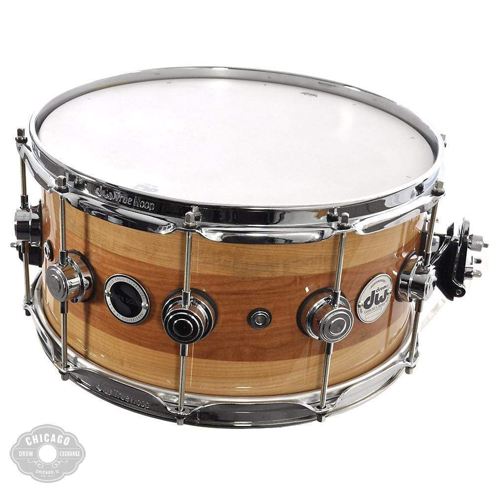 DW 7x14 Super Solid Edge Maple/Cherry/Maple Snare Drum Lacquer Custom Drums and Percussion / Acoustic Drums / Snare