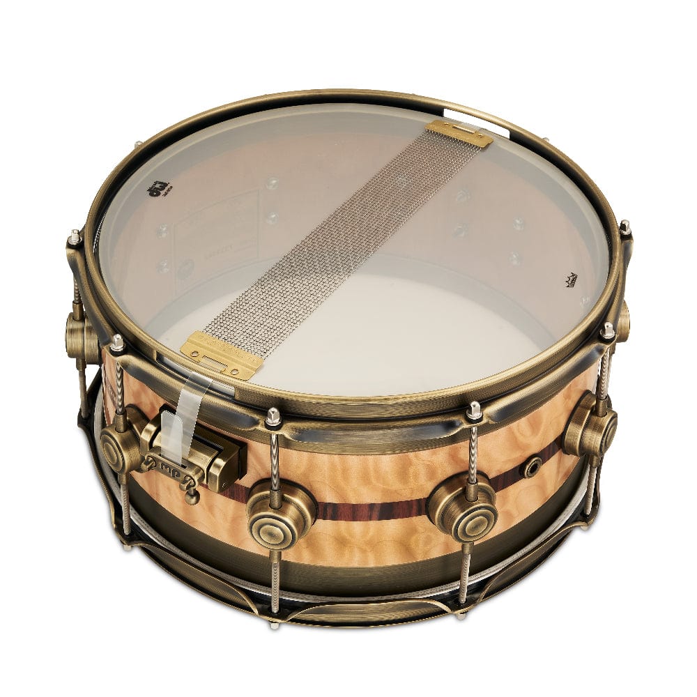 DW Collector's Series 6.5x14 50th Anniversary Edge Snare Drum Burnt Toast Quilted Maple Burst w/Rosewood Inlays & Antique Gold Hardware Drums and Percussion / Acoustic Drums / Snare