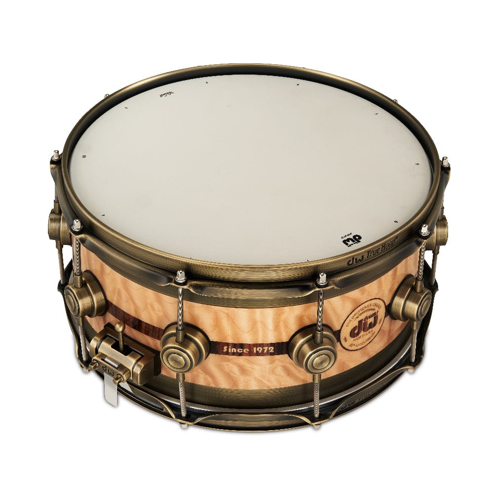 DW Collector's Series 6.5x14 50th Anniversary Edge Snare Drum Burnt Toast Quilted Maple Burst w/Rosewood Inlays & Antique Gold Hardware Drums and Percussion / Acoustic Drums / Snare