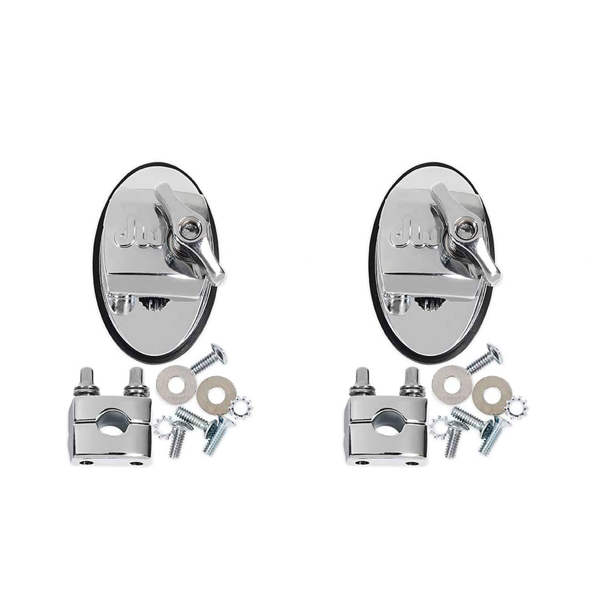 DW Hinged Tom Mounting Bracket Chrome (2 Pack Bundle) Drums and Percussion / Parts and Accessories / Mounts