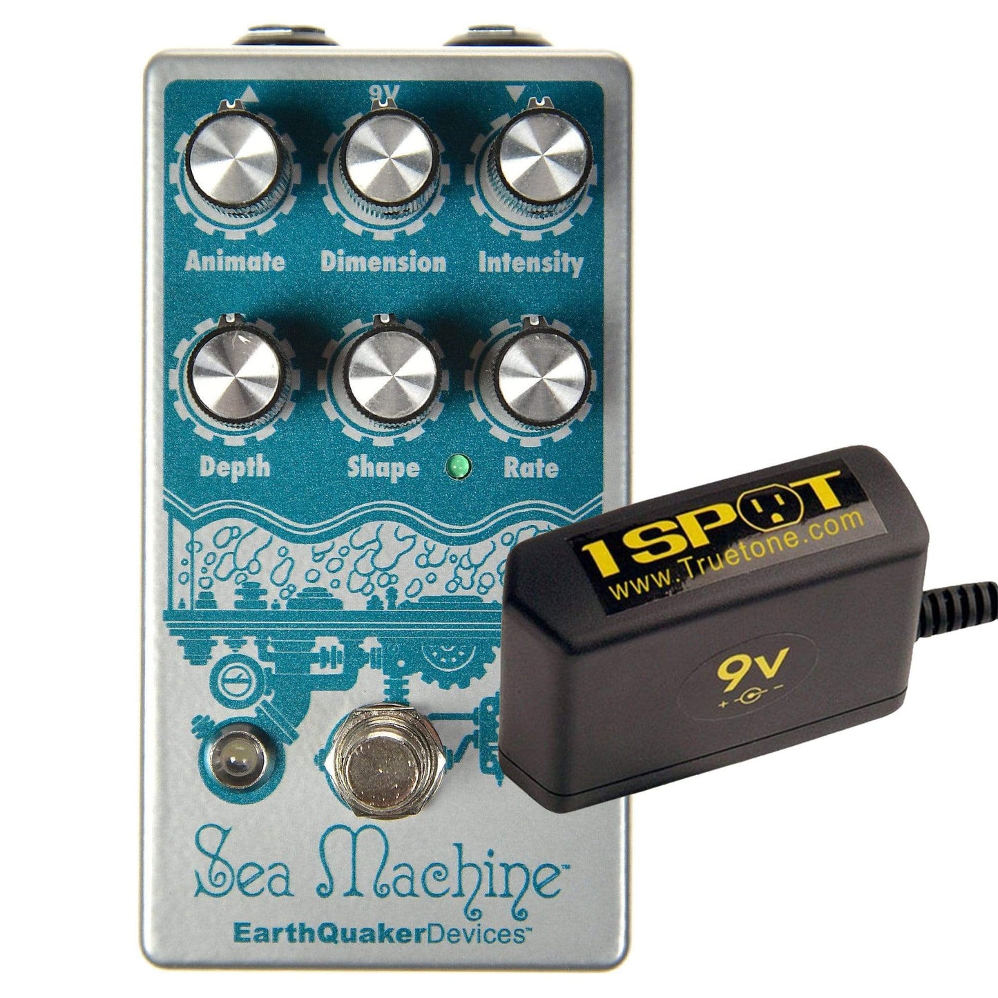 Earthquaker Devices Sea Machine Mega Chorus v3 Bundle w/ Truetone 1 Spot Space Saving 9v Adapter Effects and Pedals / Chorus and Vibrato