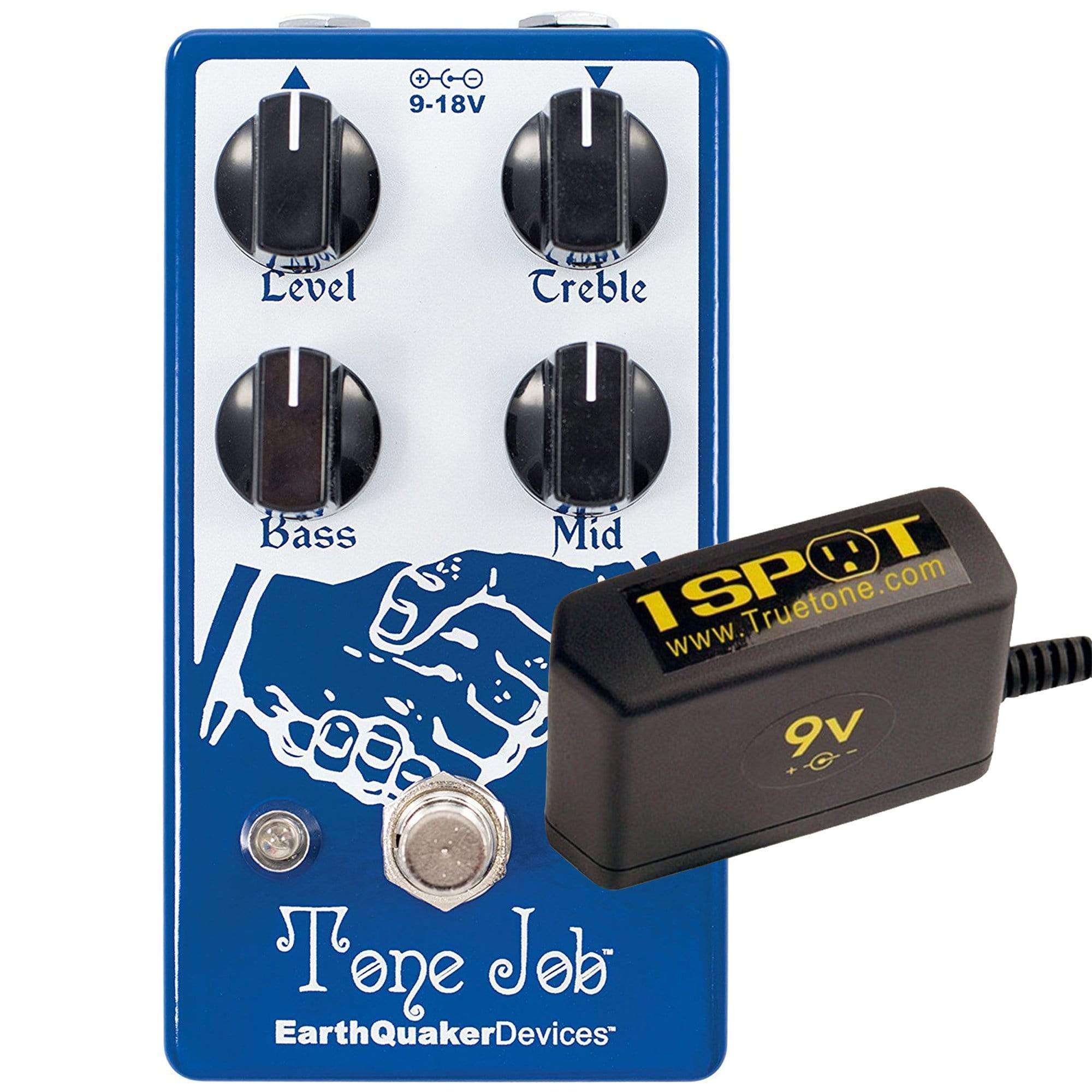 Earthquaker Devices Tone Job Boost and EQ v2 Bundle w/ Truetone 1 Spot Space Saving 9v Adapter Effects and Pedals / EQ