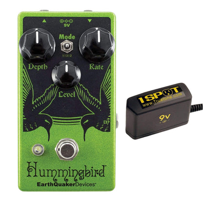 Earthquaker Devices Hummingbird Repeat Percussion Tremolo v4 Bundle w/ Truetone 1 Spot Space Saving 9v Adapter Effects and Pedals / Tremolo and Vibrato