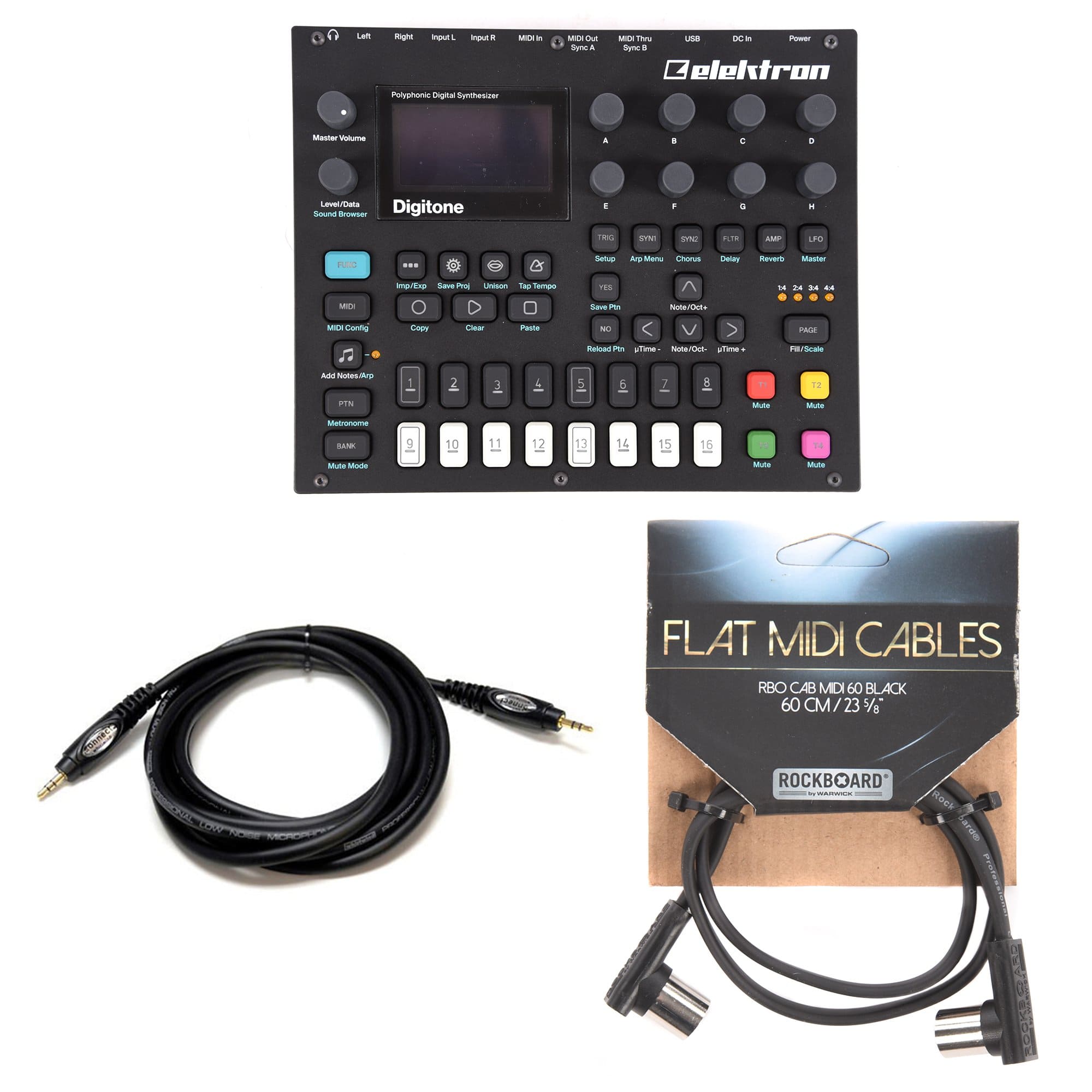 Elektron Digitone 8-Voice Digital Synthesizer Essential Cables Bundle Keyboards and Synths / Synths / Digital Synths