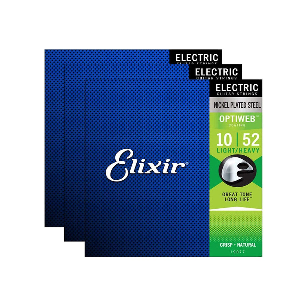 Elixir 19077 Optiweb Electric Guitar Strings Light Heavy 10 52 3