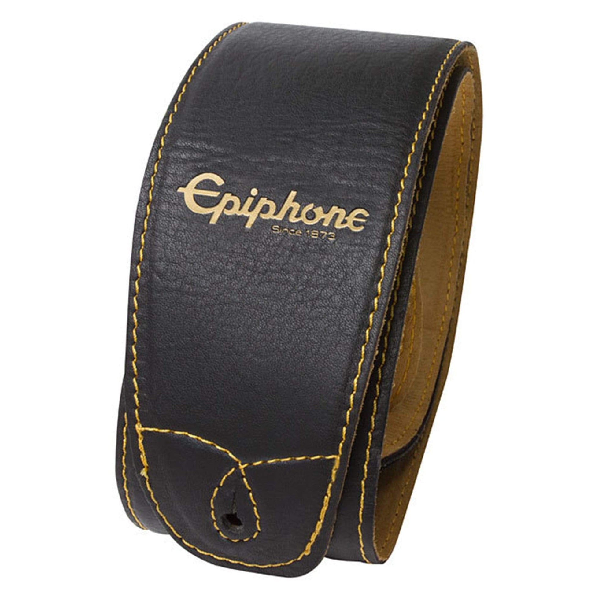 Epiphone Leather Strap Black Accessories / Straps