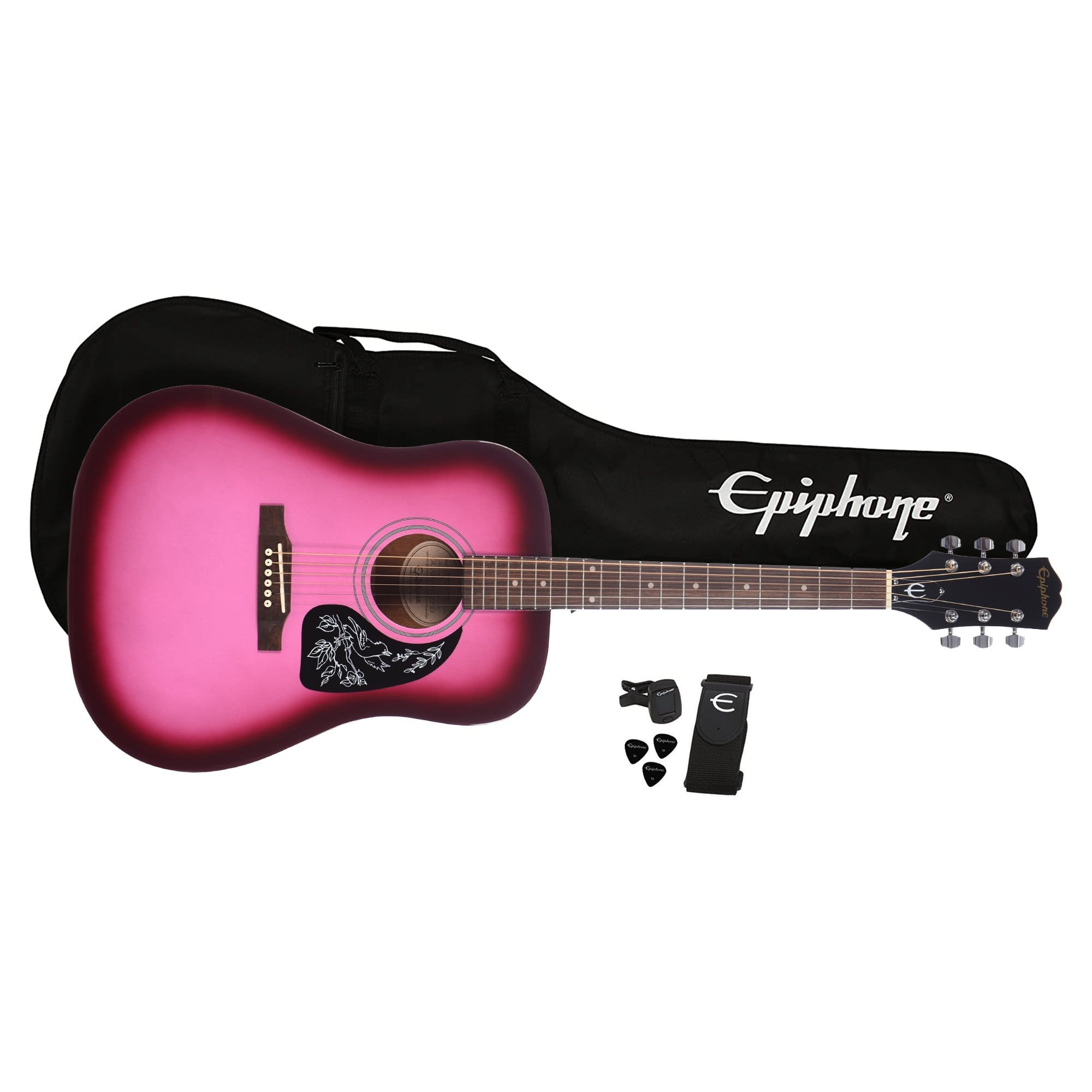 Epiphone Starling Acoustic Guitar Starter Pack Hot Pink Pearl