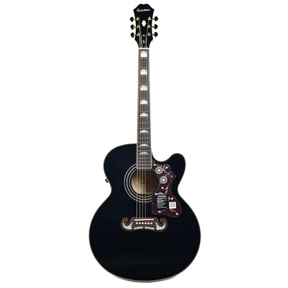 Epiphone EJ-200SCE Solid Top Acoustic-Electric Black and Epiphone Hardshell Case Bundle Acoustic Guitars / Jumbo