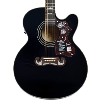 Epiphone EJ-200SCE Solid Top Acoustic-Electric Black and Epiphone Hardshell Case Bundle Acoustic Guitars / Jumbo