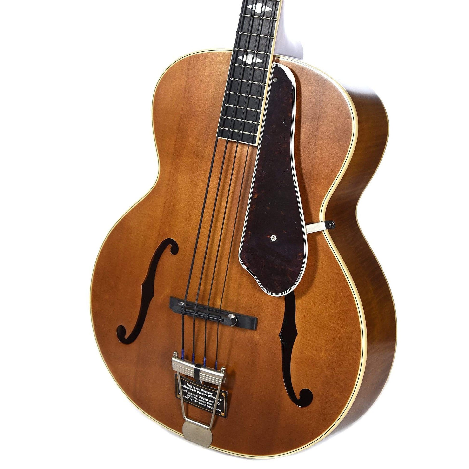 Epiphone De Luxe Classic Acoustic Electric 4 String Bass Vintage Natural w/F-Hole Bass Guitars / Acoustic Bass Guitars