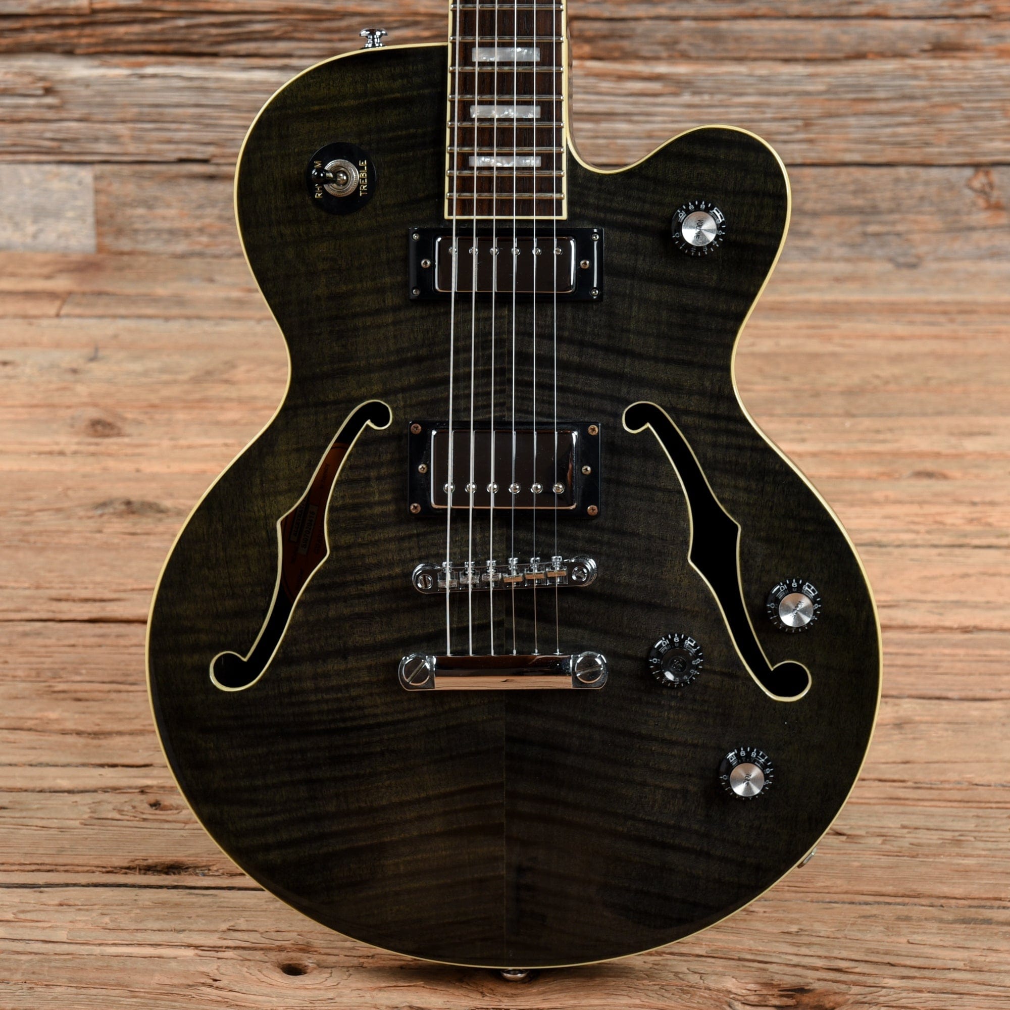 Epiphone Alleykat Transparent Black – Chicago Music Exchange