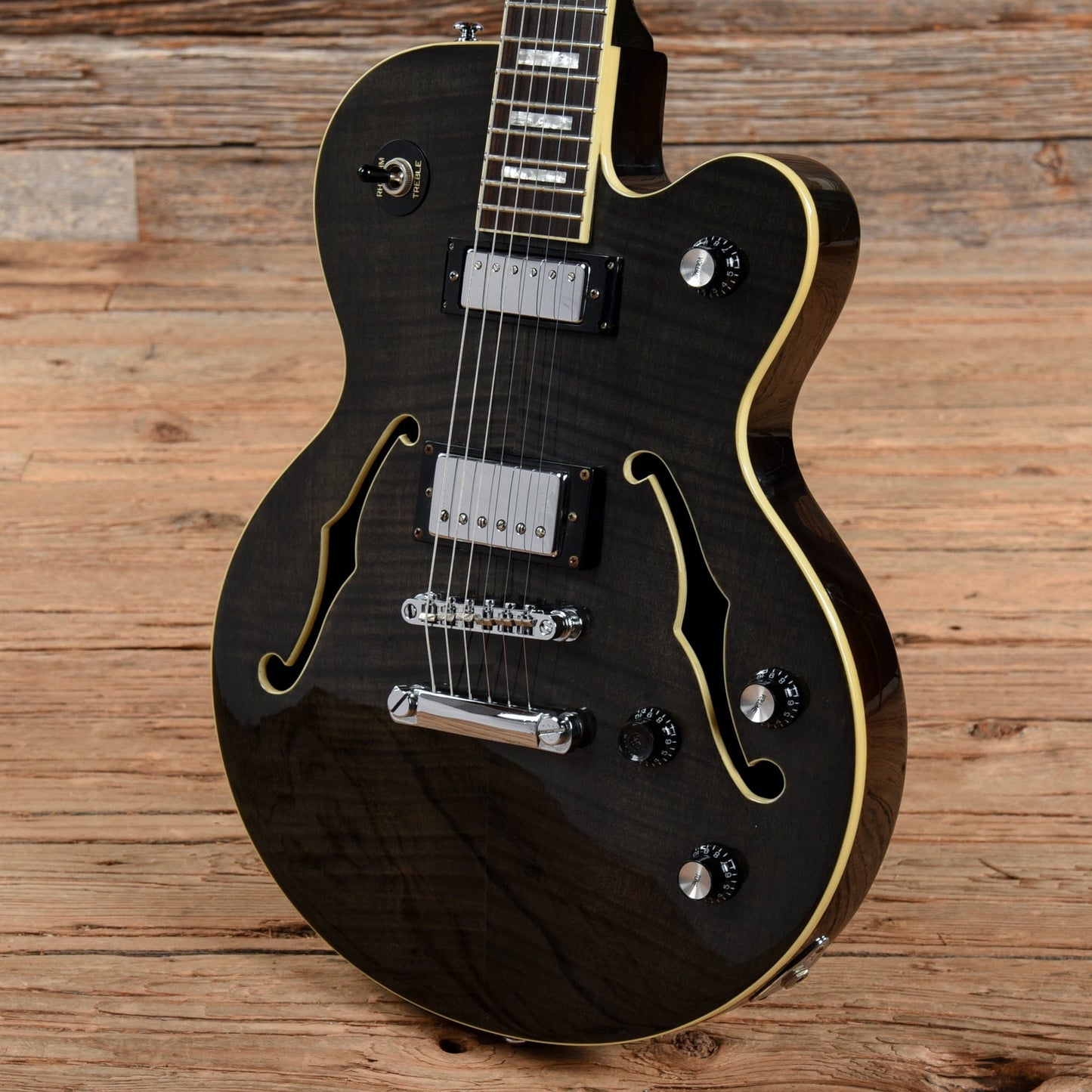 Epiphone Alleykat Transparent Black Electric Guitars / Semi-Hollow