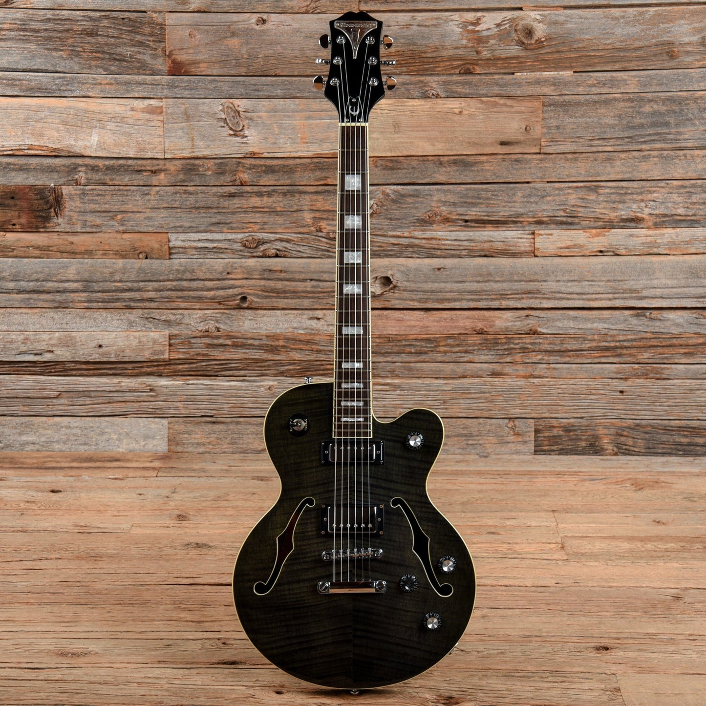 Epiphone Alleykat Transparent Black Electric Guitars / Semi-Hollow