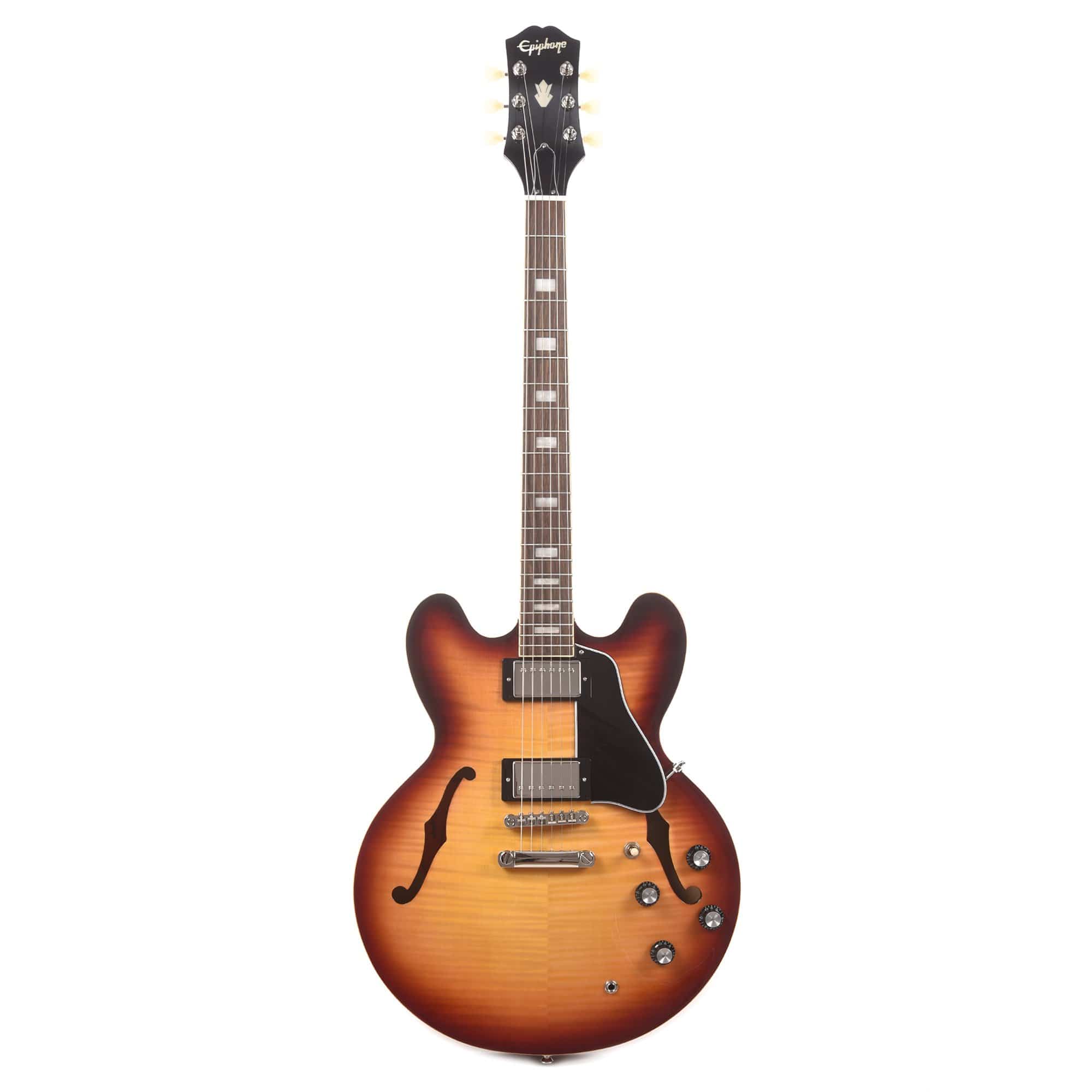 Epiphone Inspired by Gibson ES-335 Figured Raspberry Tea Burst Electric Guitars / Semi-Hollow