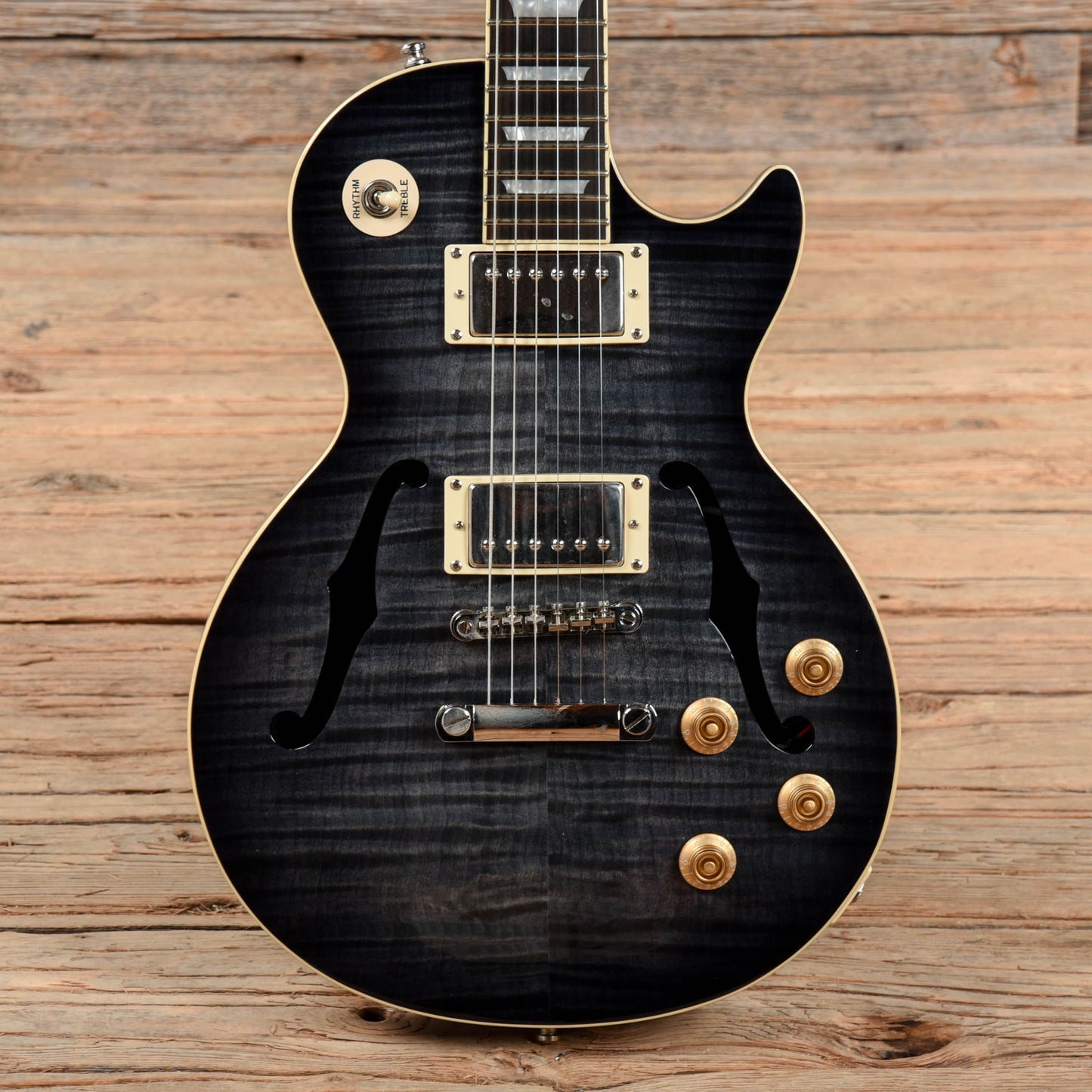 Epiphone Les Paul Standard Florentine PRO Transparent Black 2014 Electric Guitars / Semi-Hollow