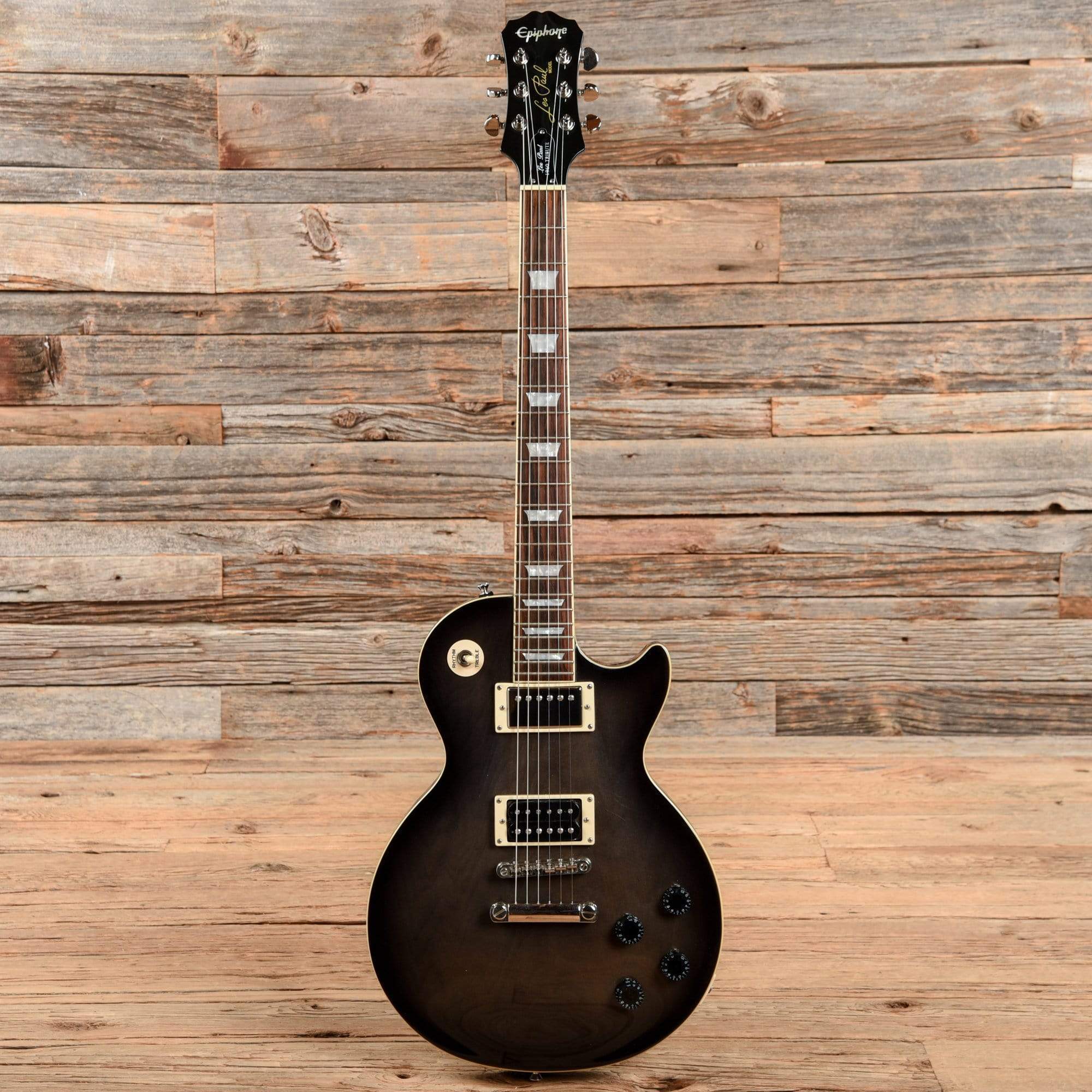 Epiphone Les Paul 1960 Tribute Plus Transparent Black 2012 – Chicago Music  Exchange