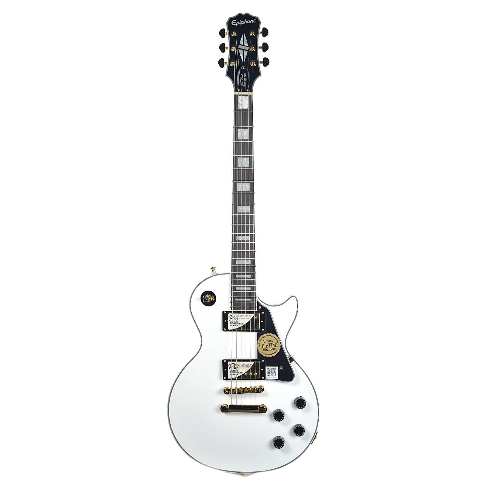 Epiphone Les Paul Custom Pro Antique White Electric Guitars / Solid Body