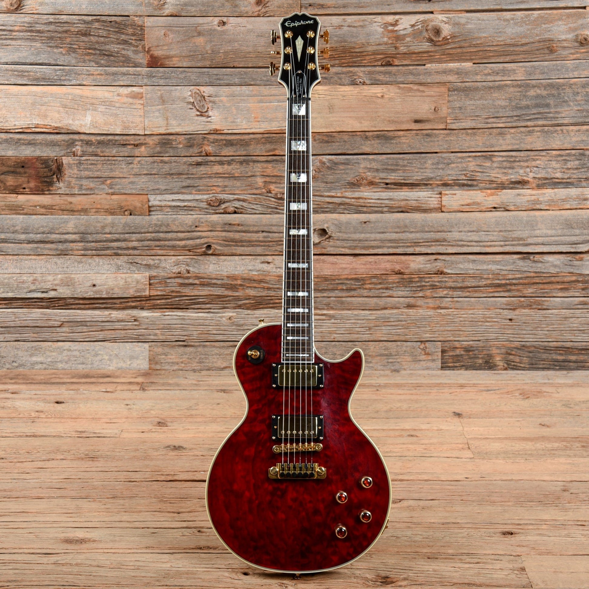 Epiphone Les Paul Custom Prophecy Plus Wine Red 2017 Electric Guitars / Solid Body