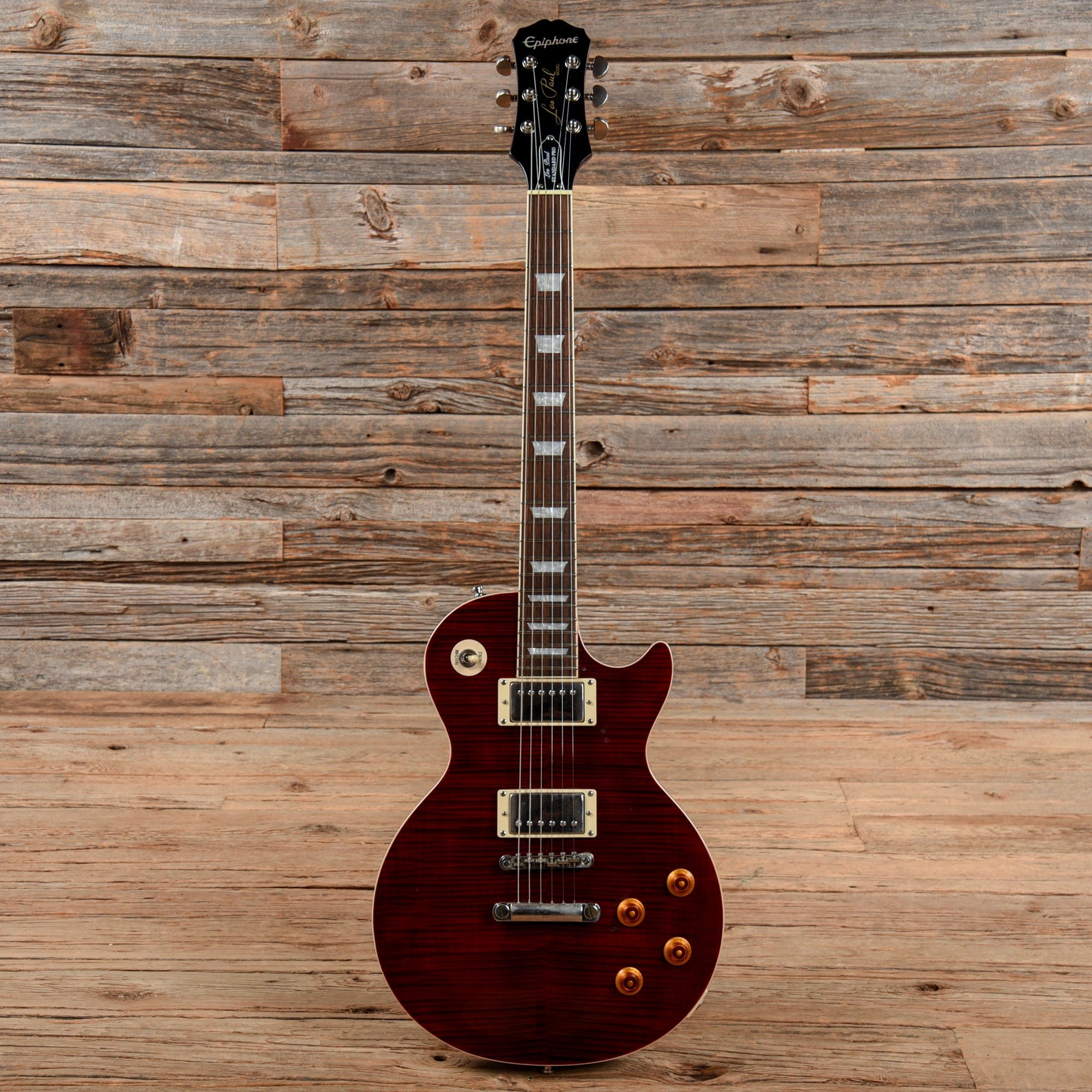 Epiphone Les Paul Standard Plus Top Pro Wine Red 2014 – Chicago Music  Exchange