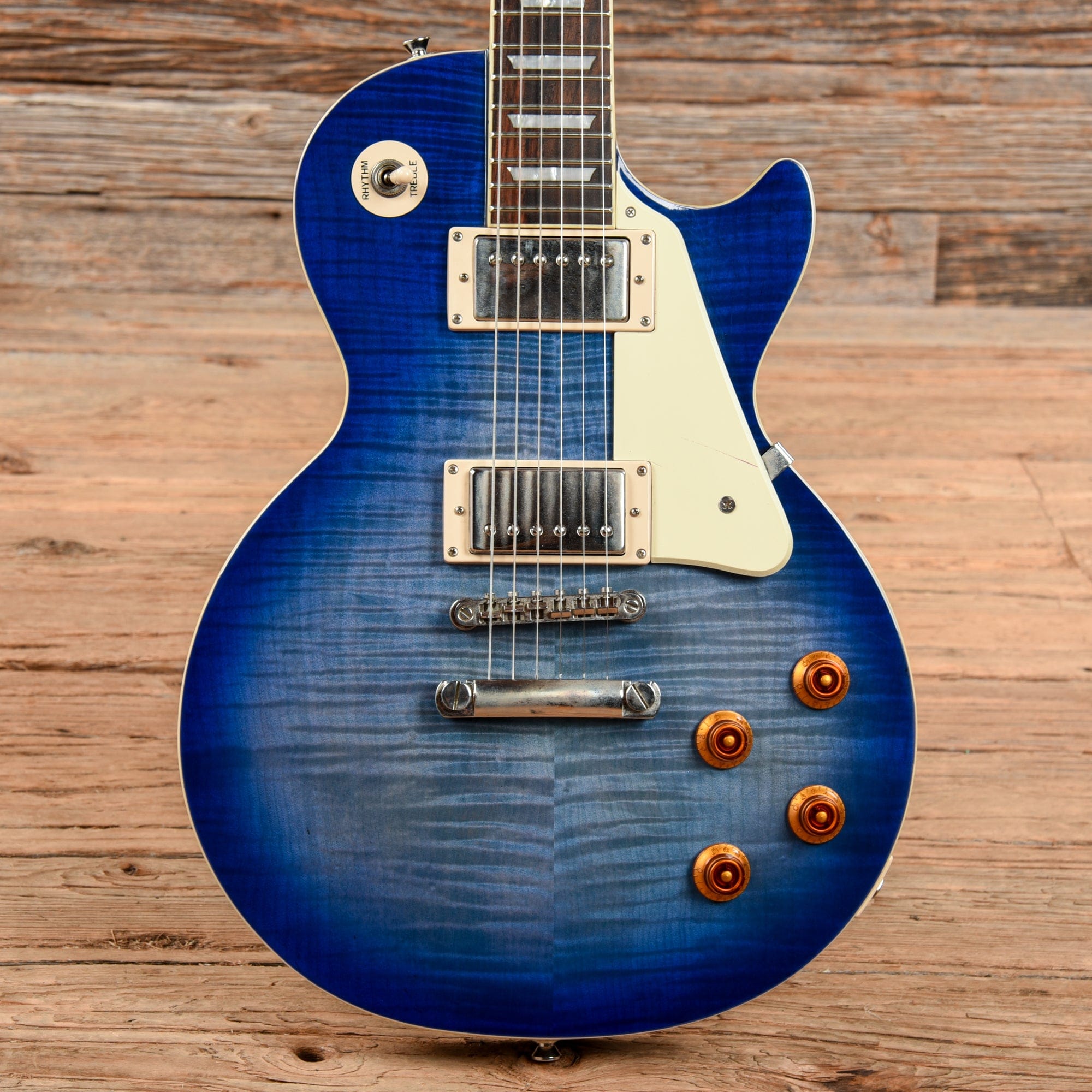 Epiphone Les Paul Standard Plus Top Transparent Blue 2010 – Chicago Music  Exchange