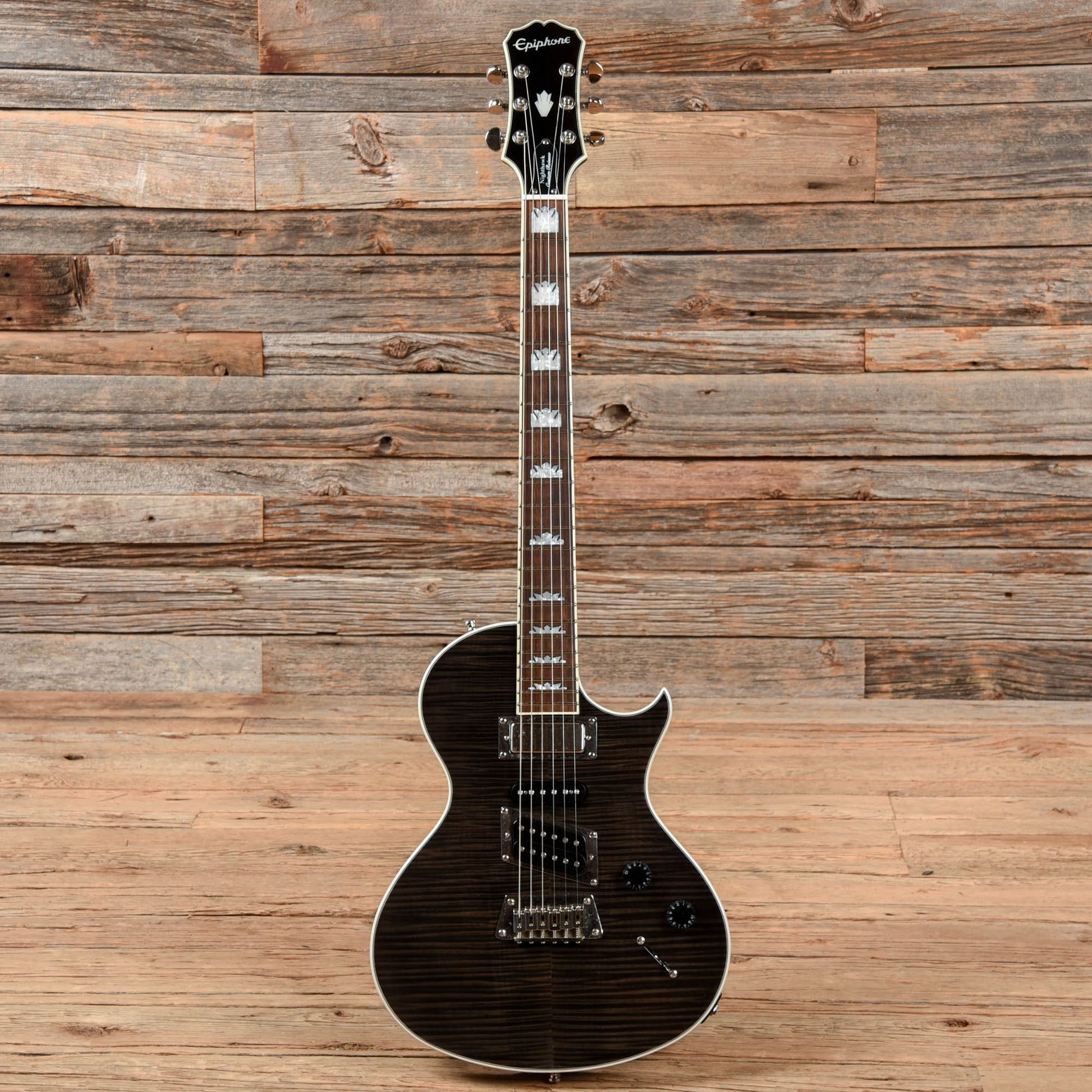 Epiphone Nighthawk Custom Reissue Transparent Black Electric Guitars / Solid Body